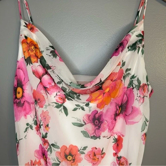 *NWT* Altar’d State Floral Draped Cowl Neck Sleeveless Mini Dress, Size XL - Picture 2 of 6